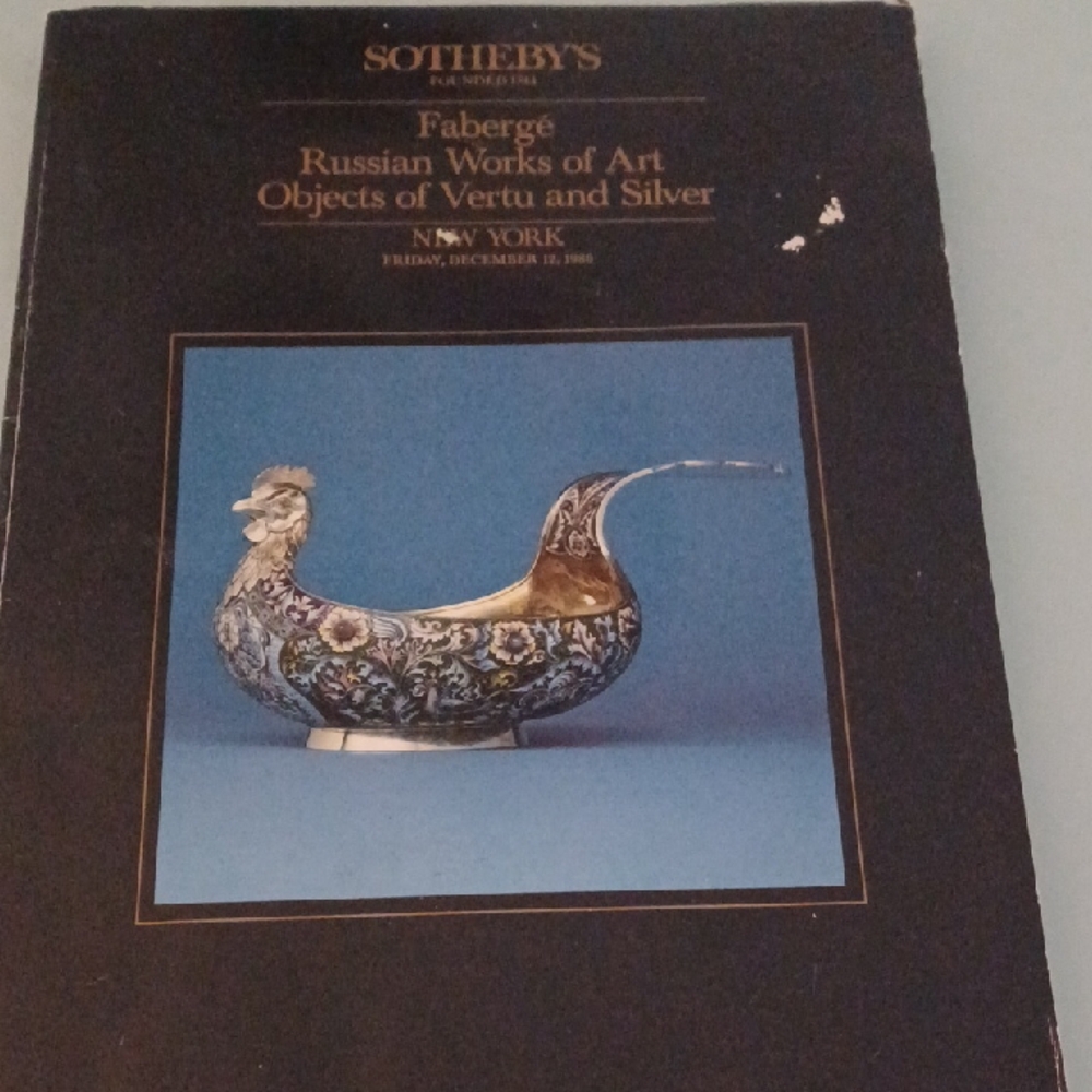 Sotheby's  Magaxine 12/12/1986 Fabergé Russian Works of Art Objects of Vertu GUC